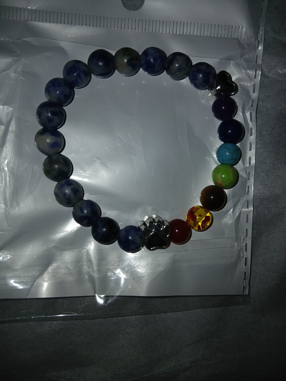 Rainbow Bridge Paw Print Sympathy Gift Bracelet NEW